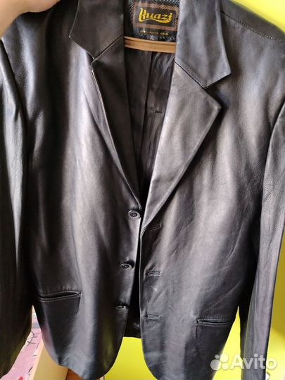 Кожаный пиджак мужской