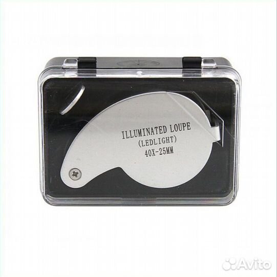 Лупа ювелирная 40х-25мм с подсветкой (2 LED)