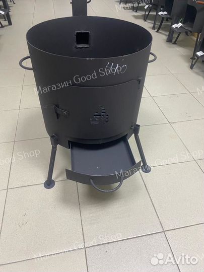 Печь под казан 16л с трубой и зольником