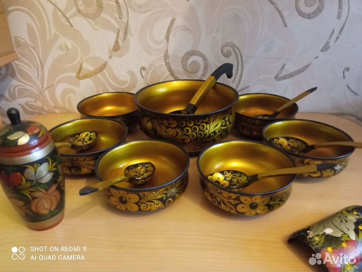 Набор деревянной посуды хохлома