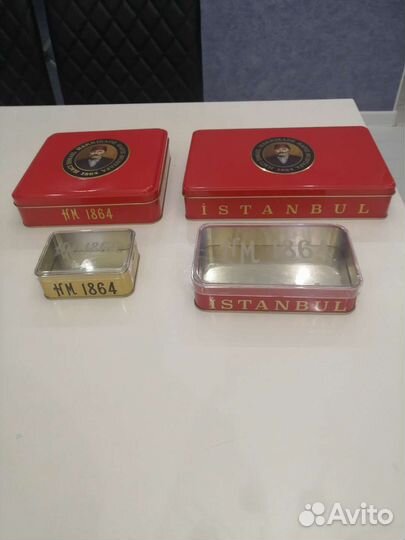 Коробки подарочные от сладостей 4 штуки и пакет