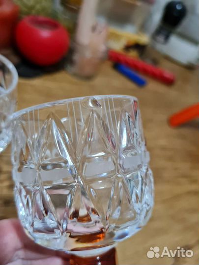 Хрустальные бокалы рюмки Олимпийские, 1980г * 6шт