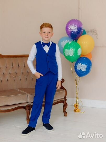 Костюм школьный двойка (жилет, брюки, бабочка)