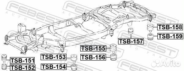 Подушка рамы TSB153 Febest