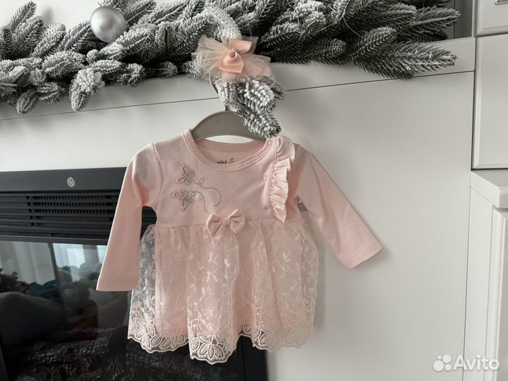 Платье для новорождённых 68 74