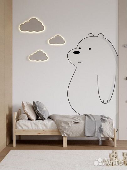 Кровать односпальная из массива дерева