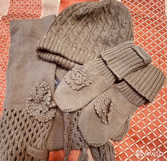 Шарф, шапка, перчатки