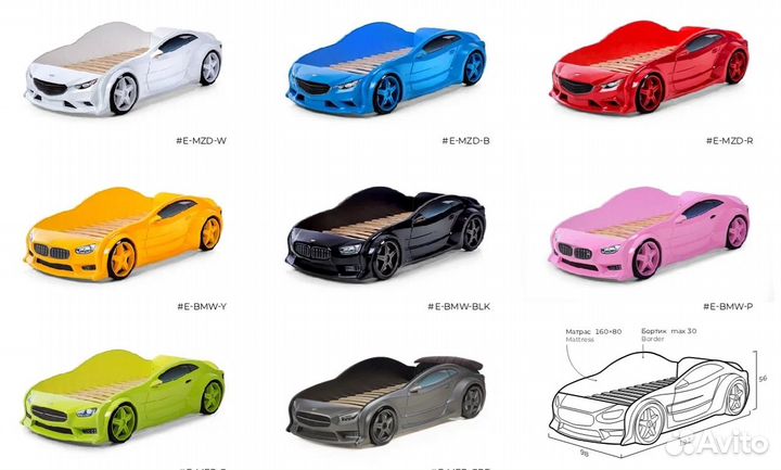 Детская кровать машина