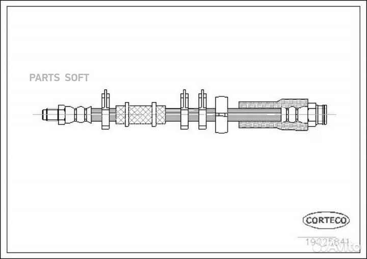 Corteco 19025841 Шланг тормозной PSA/fiat jumper/b