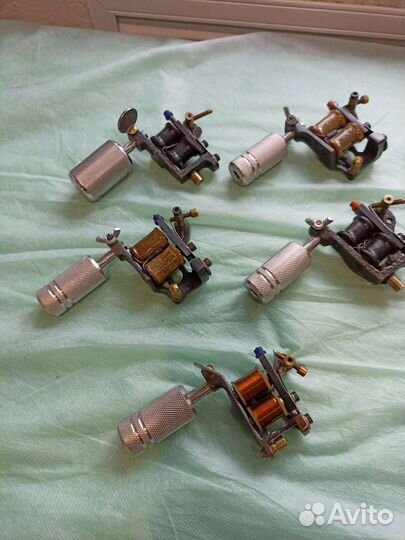 Тату машинки 5шт + держаки из нержавейки