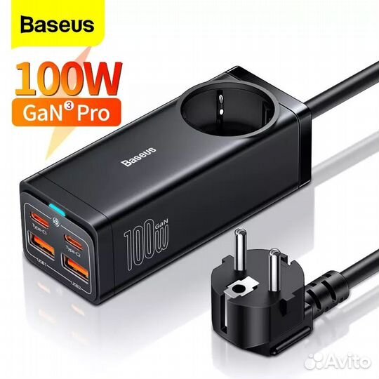 Зарядка Baseus GaN3 Pro Desktop с розеткой (EU)