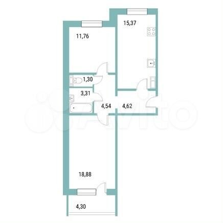 2-к. квартира, 60 м², 8/10 эт.