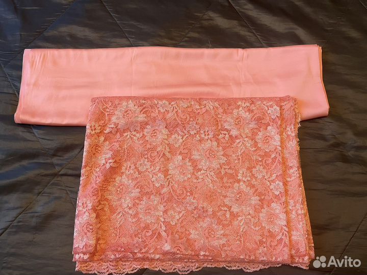 Ткань сатин 3м+кружево 3м