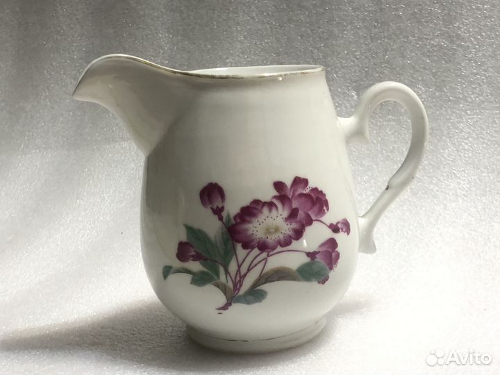 Старинный соусник, молочник ручная роспись, антикв