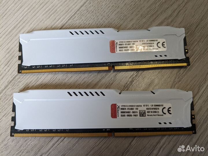 Kingston HyperX Fury White Series DDR4 2x8гб