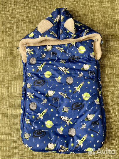 Конверт зимний на овчине натуральный в коляску