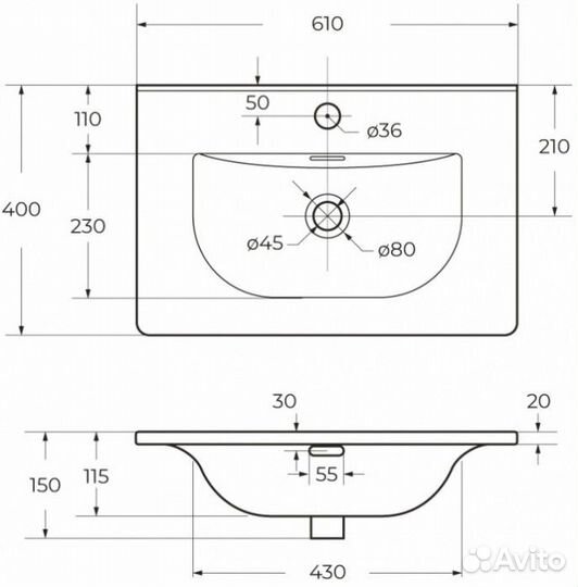 Тумба с раковиной BelBagno Kraft 39-60-PIA-BB-8099-3-60 Rovere Tabacco