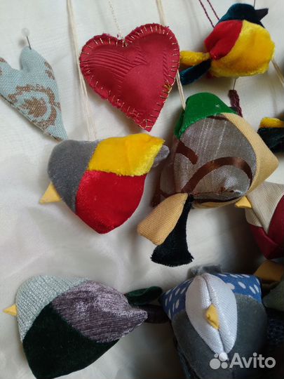 Птички из ткани сувенирные