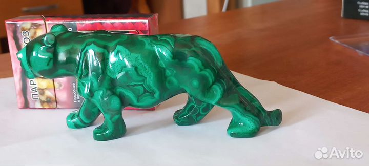 Статуэтка тигр из малахита