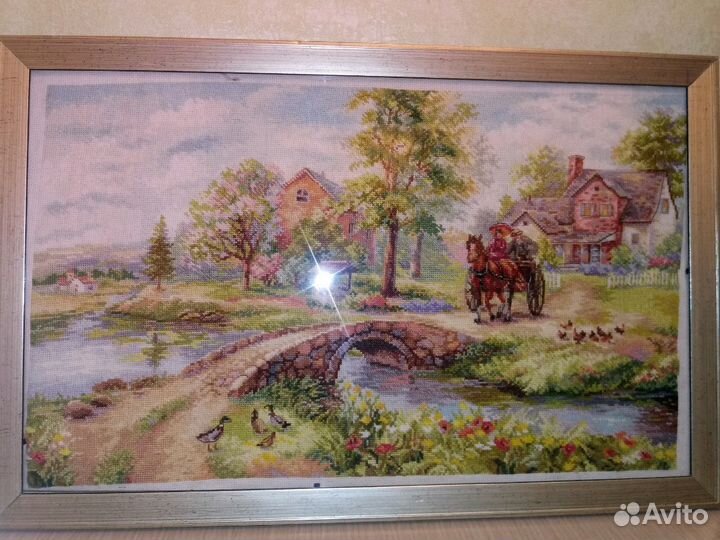 Картина вышивка крестом, ручная работа