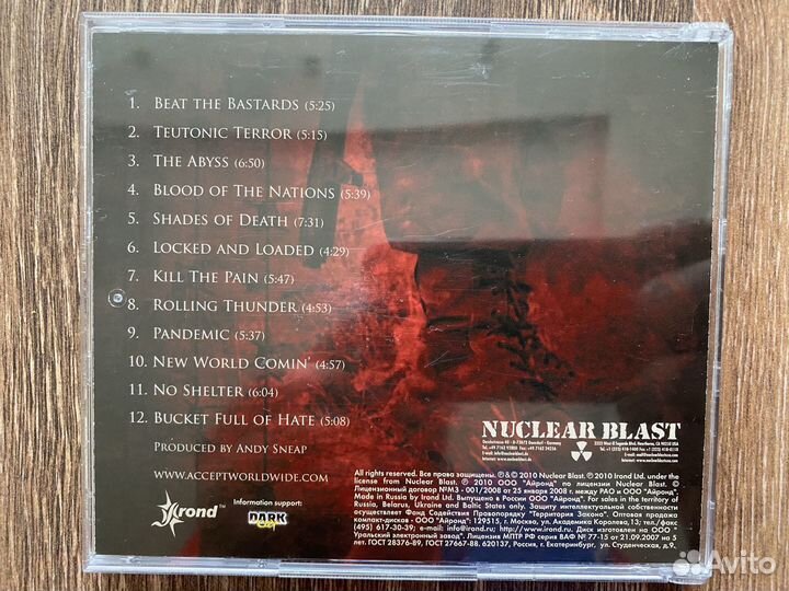 Accept -Blood of the nations- 2010 Irond лицензия