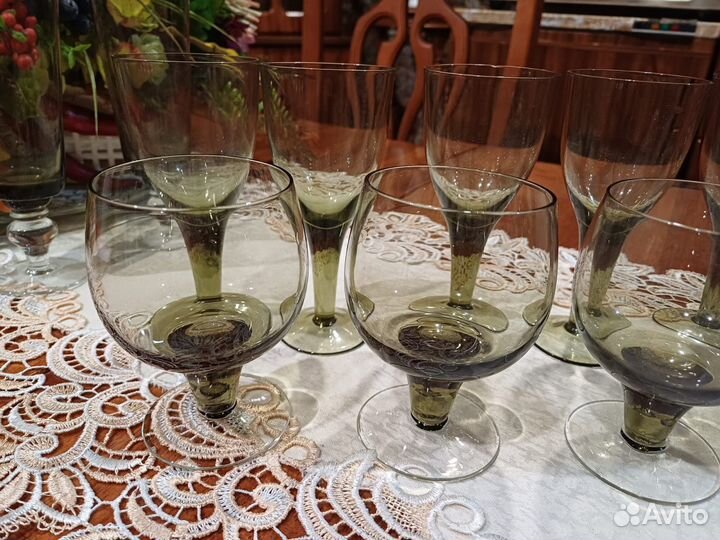 Бокалы дымчатое стекло 12шт