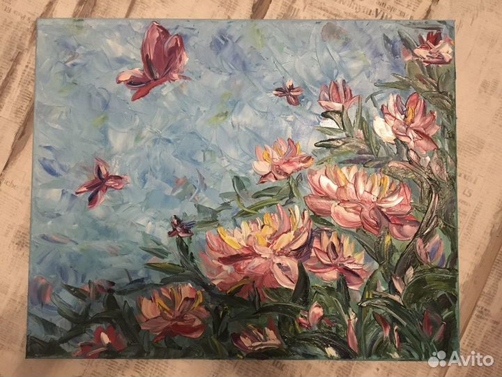 Картина маслом на холсте цветы