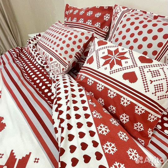 Постельное бельё 2сп 175х220см, 220х240см, 70х70см