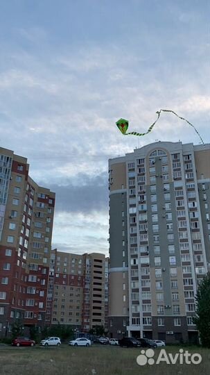 Красивый и яркий воздушный змей, 15 мeтрoв