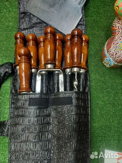 Шампура в кожаном чехле