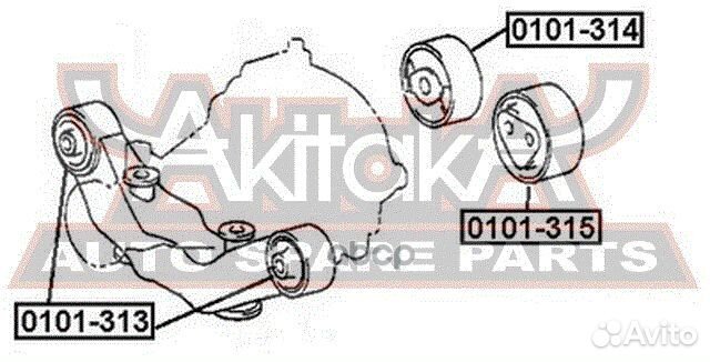 Сайлентблок подушки дифференциала 0101-314 asva