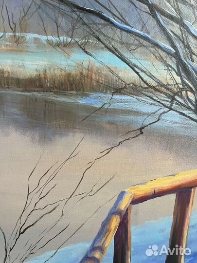Картина маслом зима