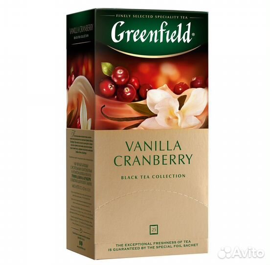 Опт - Чай Greenfield Vanilla Cranberry Чёрный 25