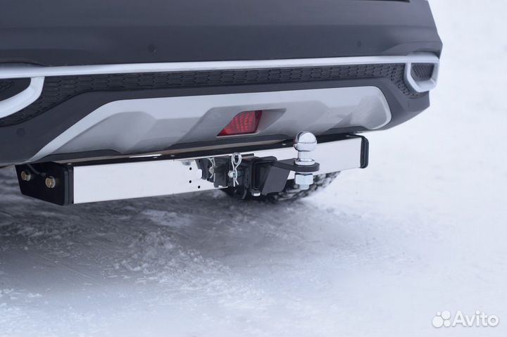 Фаркоп (тсу) квадрат, для Kia Seltos 2020- нерж