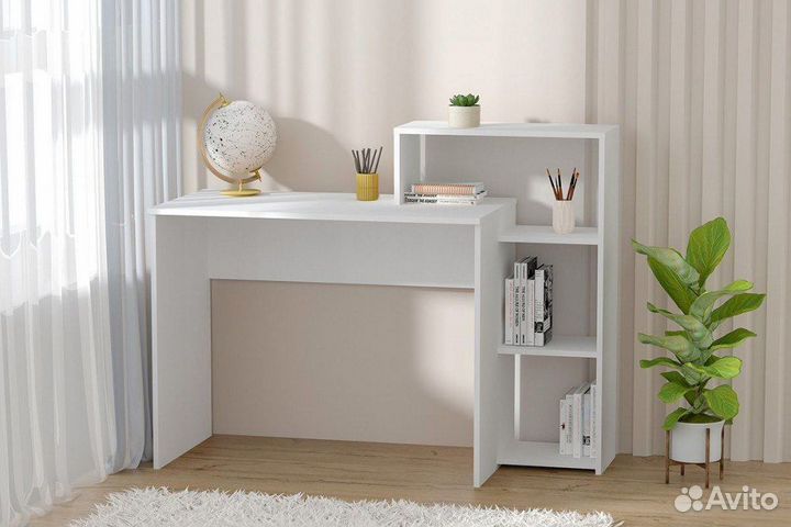 Стол с полкой (лдсп белый)
