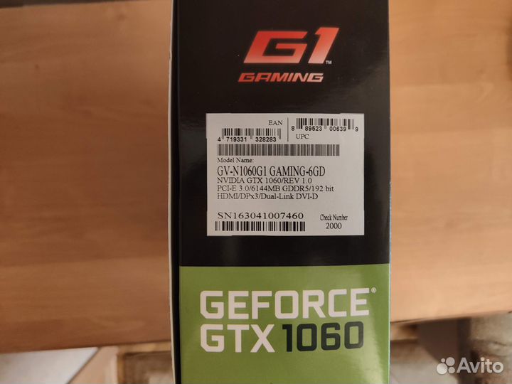 Gigabyte GeForce GTX 1060 6gb G1 gaming