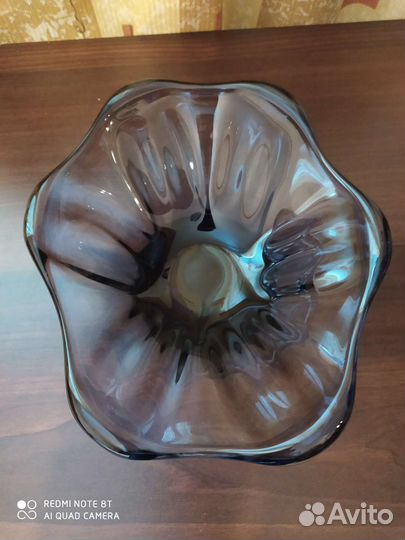 Ваза для фруктов, цветное стекло СССР