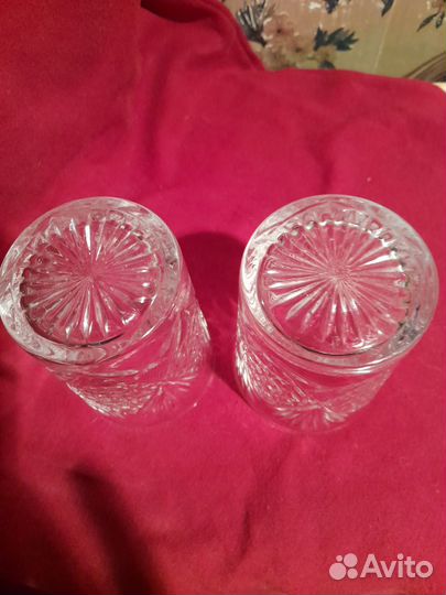Хрустальные кувшин и два стакана СССР