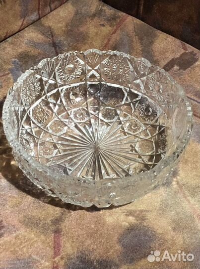 Ваза хрустальная СССР для фруктов (салатник)