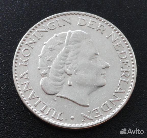 Нидерланды 1 гульден 1955, серебро (4)