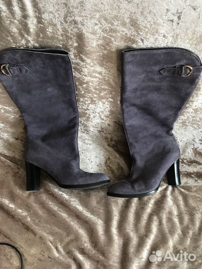 Сапоги из натуральной замши