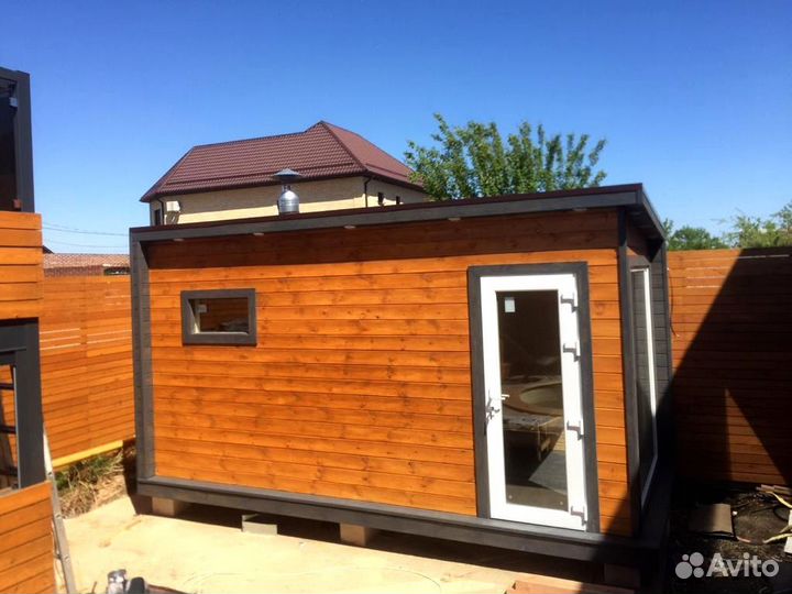 Каркасная баня мобильный домик в наличии