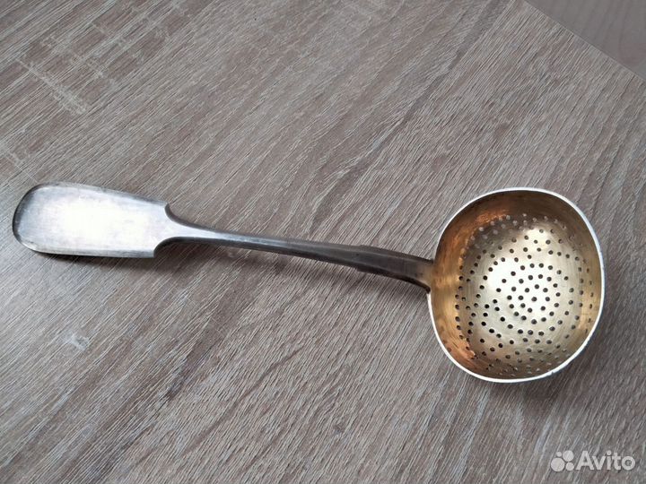 Антикварное серебро ситечко 84 проба 1890г