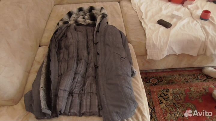 Пальто зимнее серое
