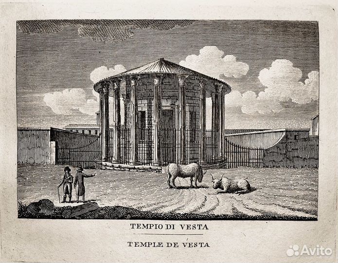 Виды городов Италии. Гравюры (офорт). 1831 -1836