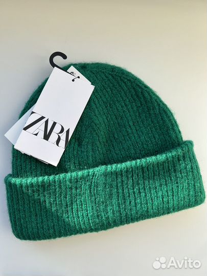 Шапка zara новая зелёная