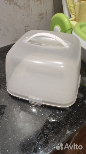 Тортница с крышкой пластик