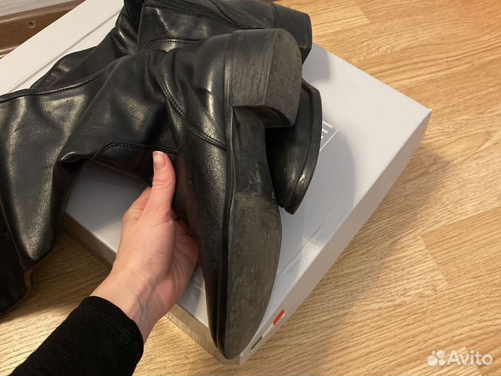 Сапоги ботфорты натуральная кожа 36