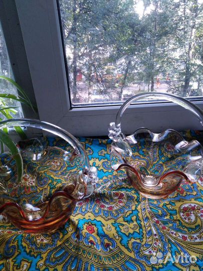 Ваза цветное стекло СССР