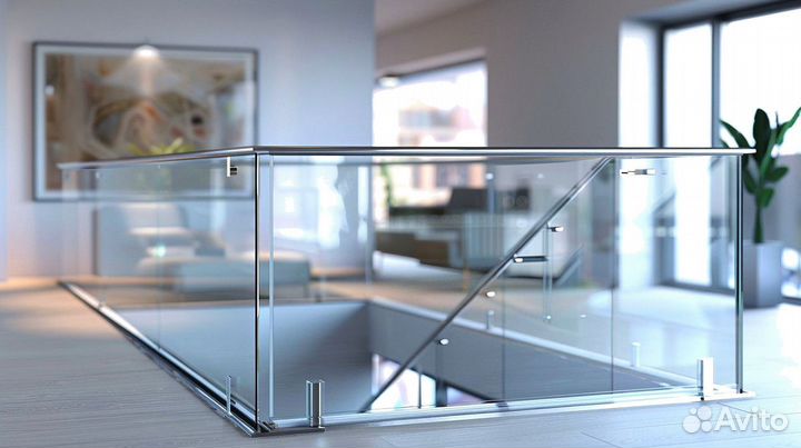 Стеклянные перила для лестниц